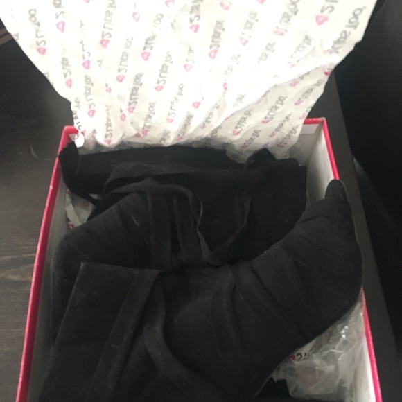 New: 2 Lips Too - Faux suede peep toe booties. - Picture 2 of 7